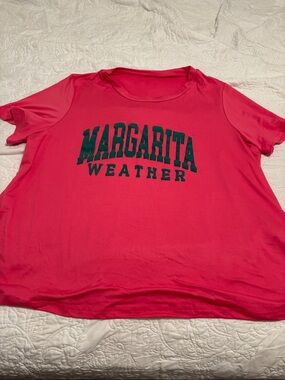 SHEIN Hot Pink 'MARGARITA WEATHER' Graphic Tee